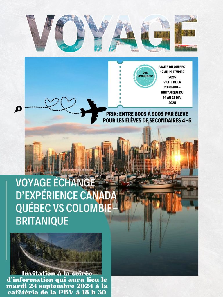 invitation au voyage Échange Québec colombie-Britanique (1)